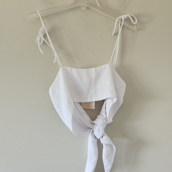 NWT SUPERDOWN | Emelia Tie Bra Top in White Sz M - Picture 5 of 5